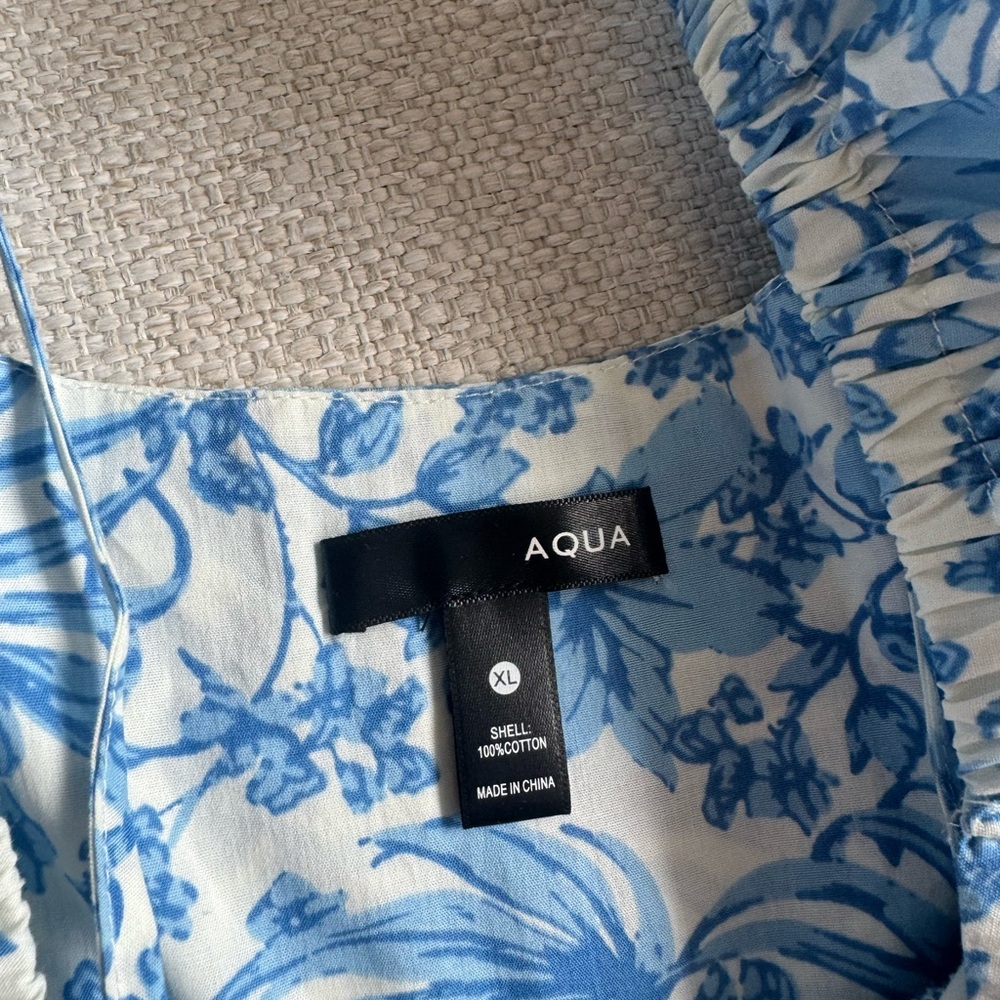 AQUA by Bloomingdale’s Blue and White Floral Dress - Picture 7 of 8